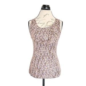 Banana Republic Womens Blouse Size Small Cowl Neck Sleeveless Stretch Brown